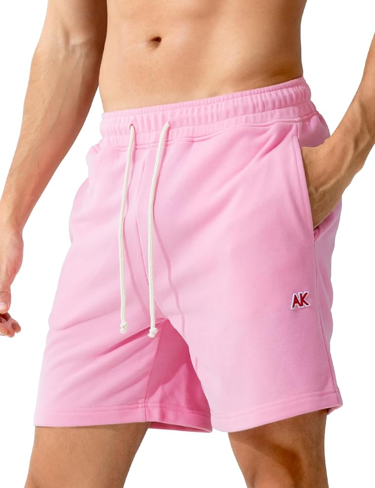 Arjen Kroos Men's Sweat Cotton Lounge Shorts with Pockets 7 Inch Running Shorts