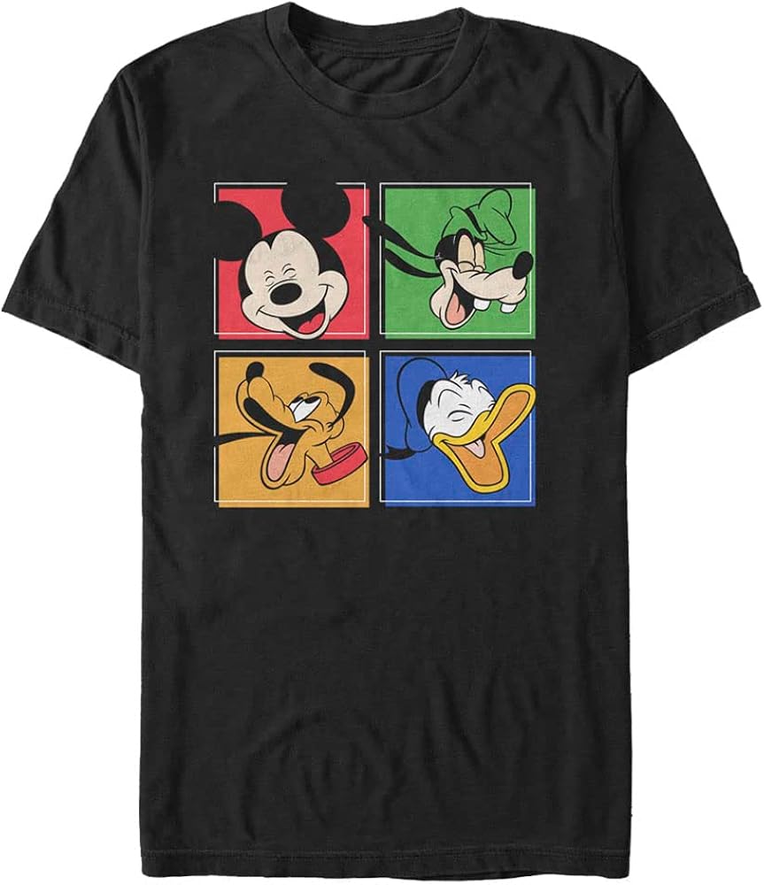 Disney Big Classic Mickey and Friends Men's Tops Short Sleeve Tee Shirt, Black, 4X-Large Tall