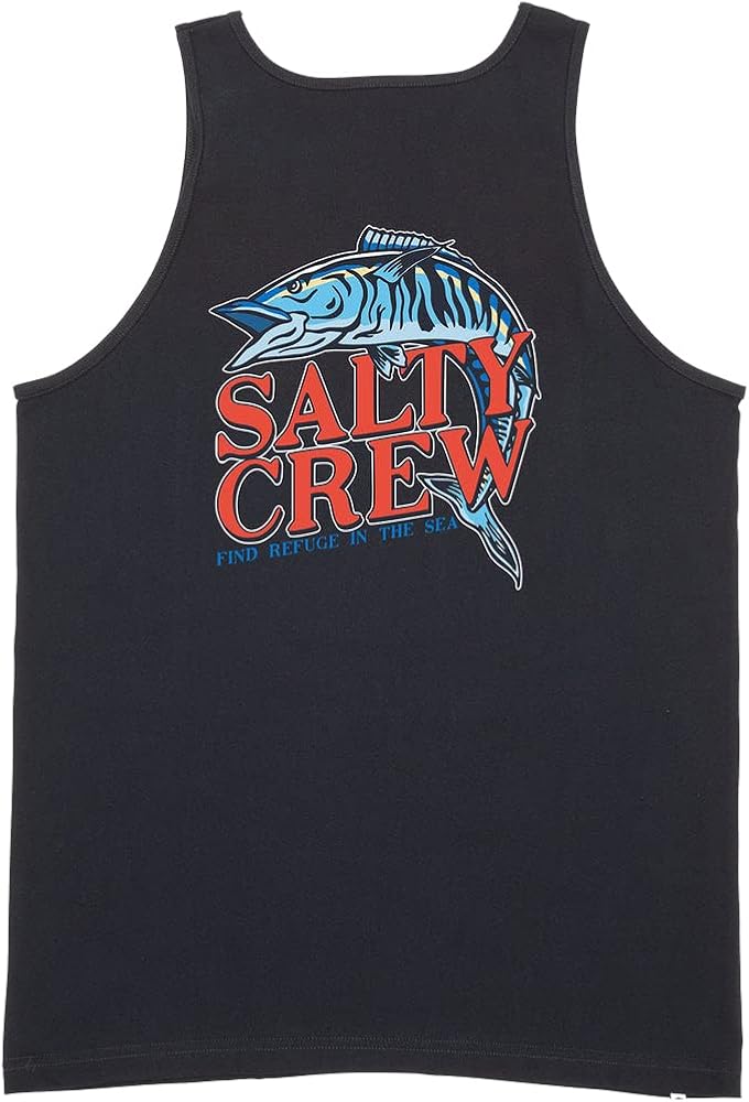 Salty Crew Oh No Tank Navy M - Men's Fashion Casual Sleeveless Tank Top T-Shirt Cotton - Regular Fit - Lifestyle Beach Apparel