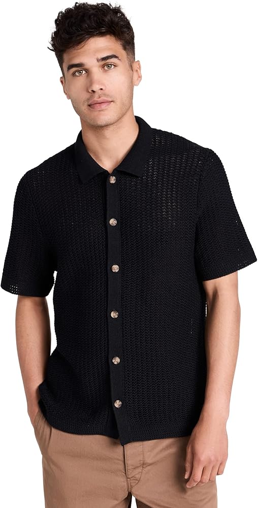 Vince Men's Crochet Button Down Shirt