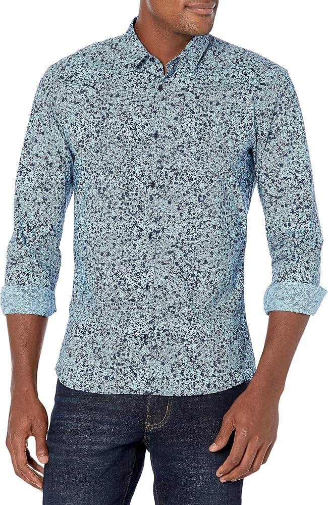 HUGO All Over Print Cotton Button Down Shirt