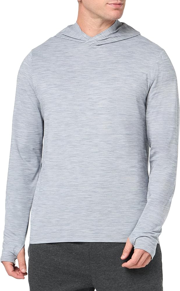 Amazon Essentials Men's Tech Stretch Long-Sleeve Hooded T-Shirt