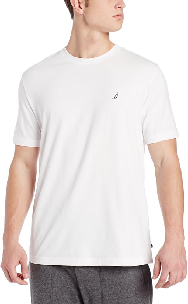 Nautica Men Short Sleeve Classic Crewneck Tee T-Shirt, Bright White, X-Large