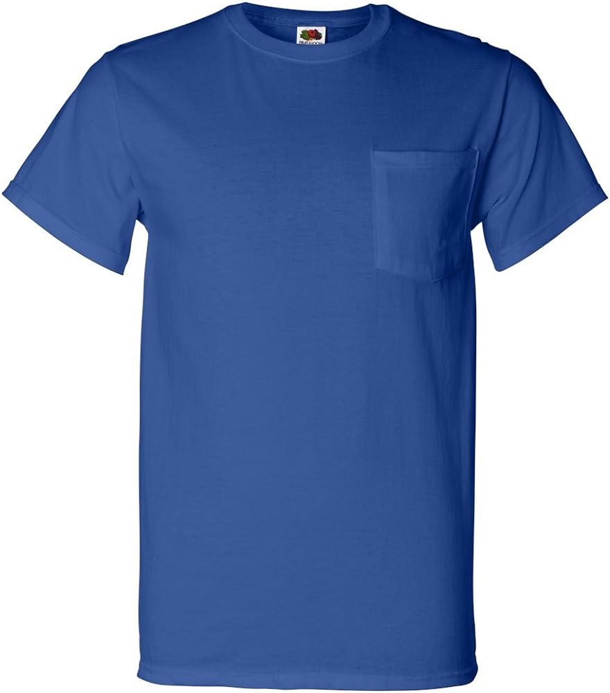 Fruit of the Loom 5 oz., 100% Heavy Cotton HD Pocket T-Shirt (3931P) ROYAL