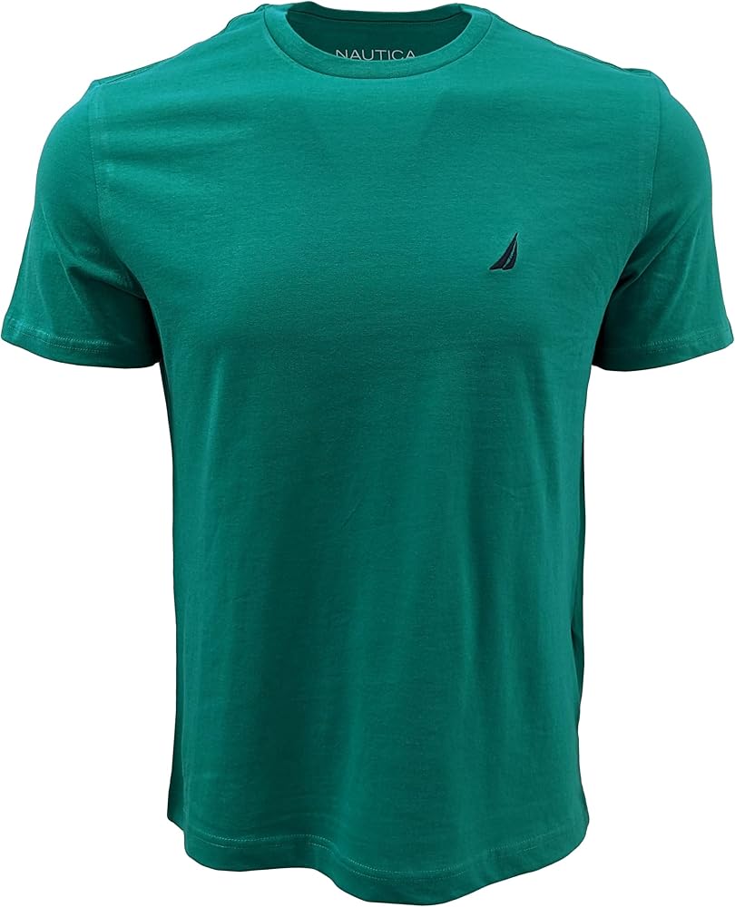 Nautica Mens Short Sleeve Solid Crew Neck T-Shirt (Large, Pepper Green)