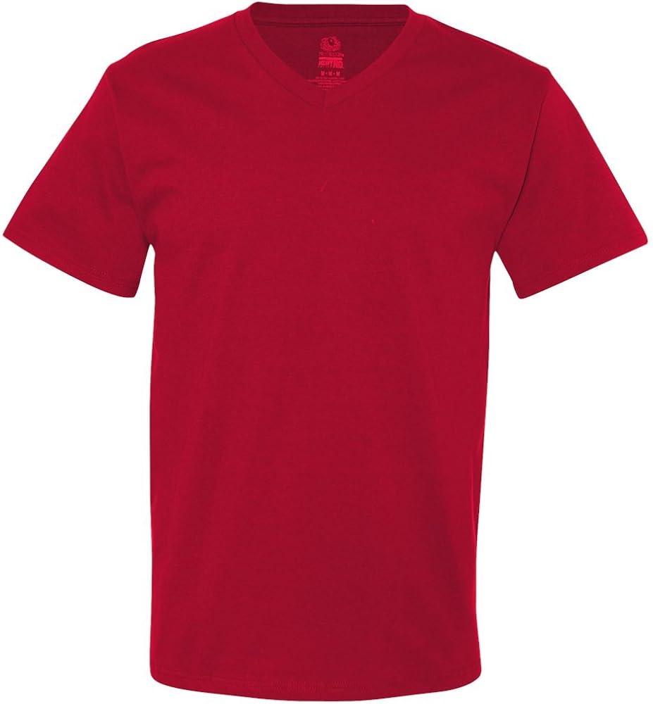 Fruit of the Loom Mens Original V Neck T-Shirt (Large) (Red)