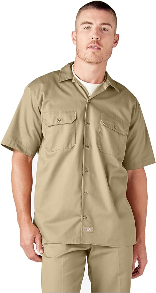 Dickies Men's Short Sleeve Work Shirt Brown