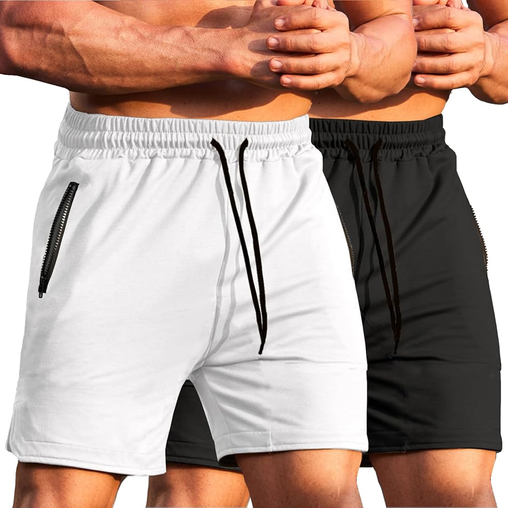 COOFANDY Men's Gym Workout Shorts Athletic Training Shorts Fitted Weightlifting Bodybuilding Shorts with Zipper Pockets