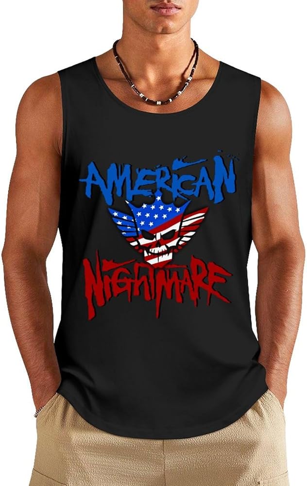 Sports Shirt Men's Tank Tops Funny Sleeveless T Shirt Casual Crewneck Tshirt Cotton Vest Tee