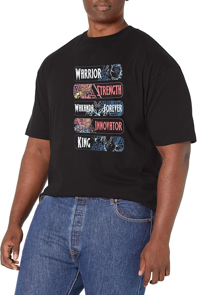 Marvel Big & Tall Classic Wakanda Trio Men's Tops Short Sleeve Tee Shirt