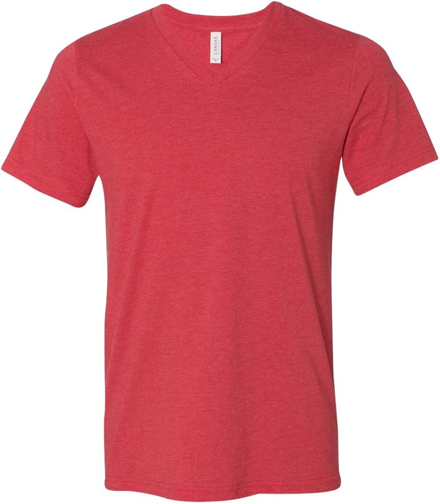 BELLA + Canvas Unisex Jersey Short-Sleeve V-Neck T-Shirt - Heather RED - XL - (Style # 3005 - Original Label)