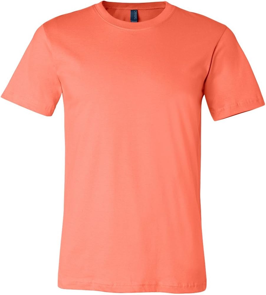 Canvas mens Unisex Jersey Short-Sleeve T-Shirt(3001C)-CORAL-L