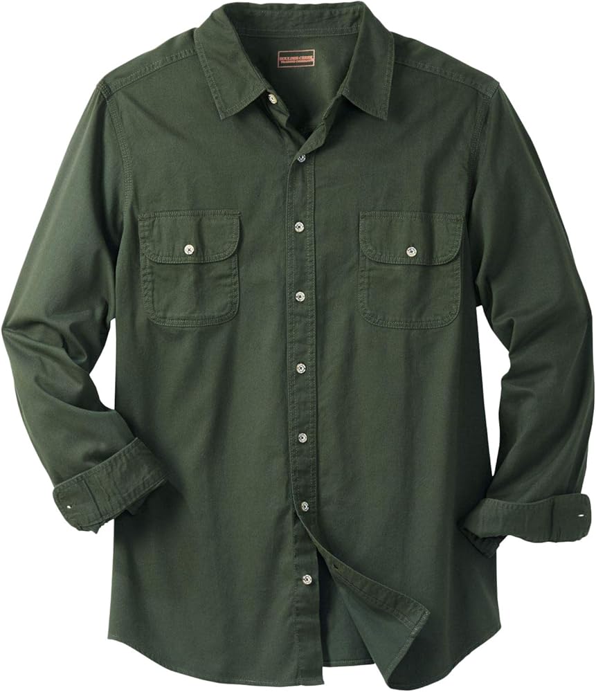 Boulder Creek by Kingsize Men's Big & Tall Long Sleeve Denim and Twill Shirt