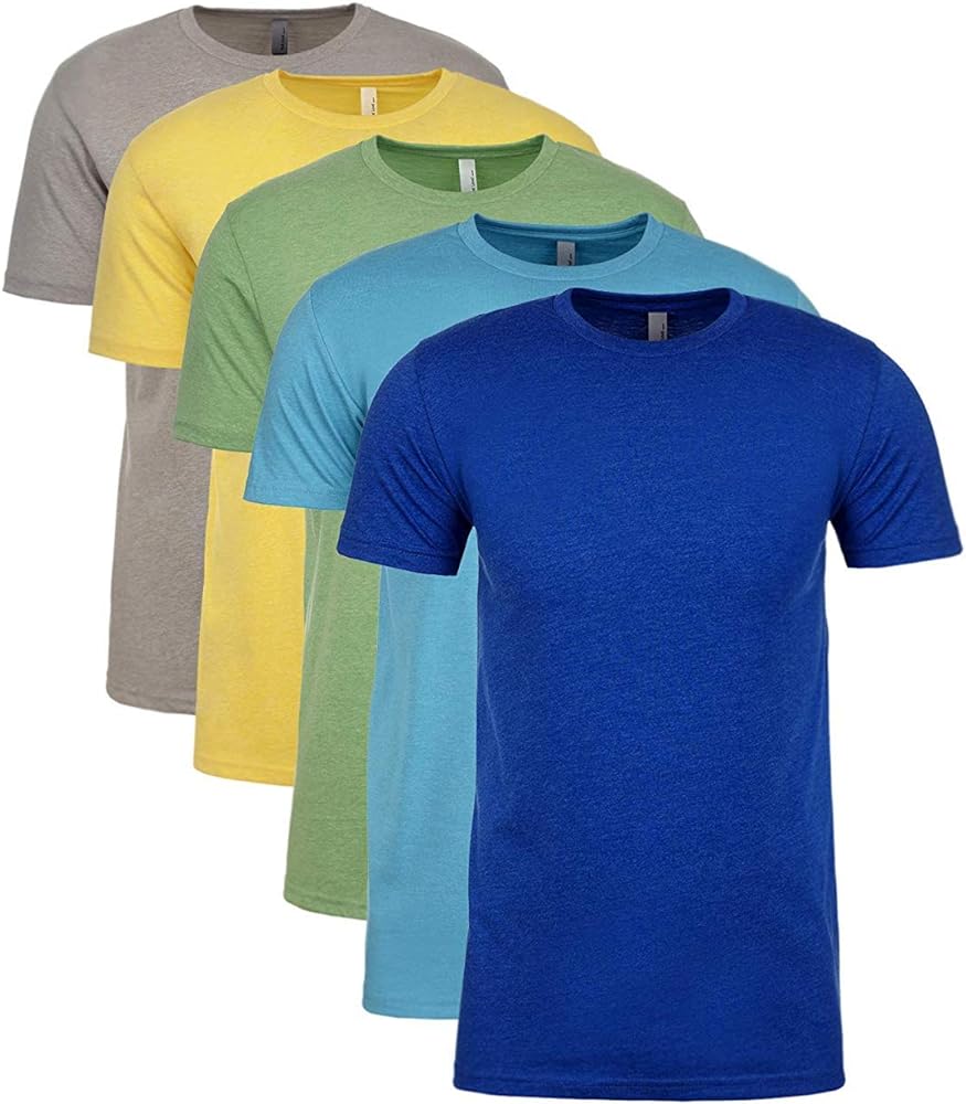 Next Level Premium Fitted CVC Crew Tee Large (Pack of 5) Assorted 3