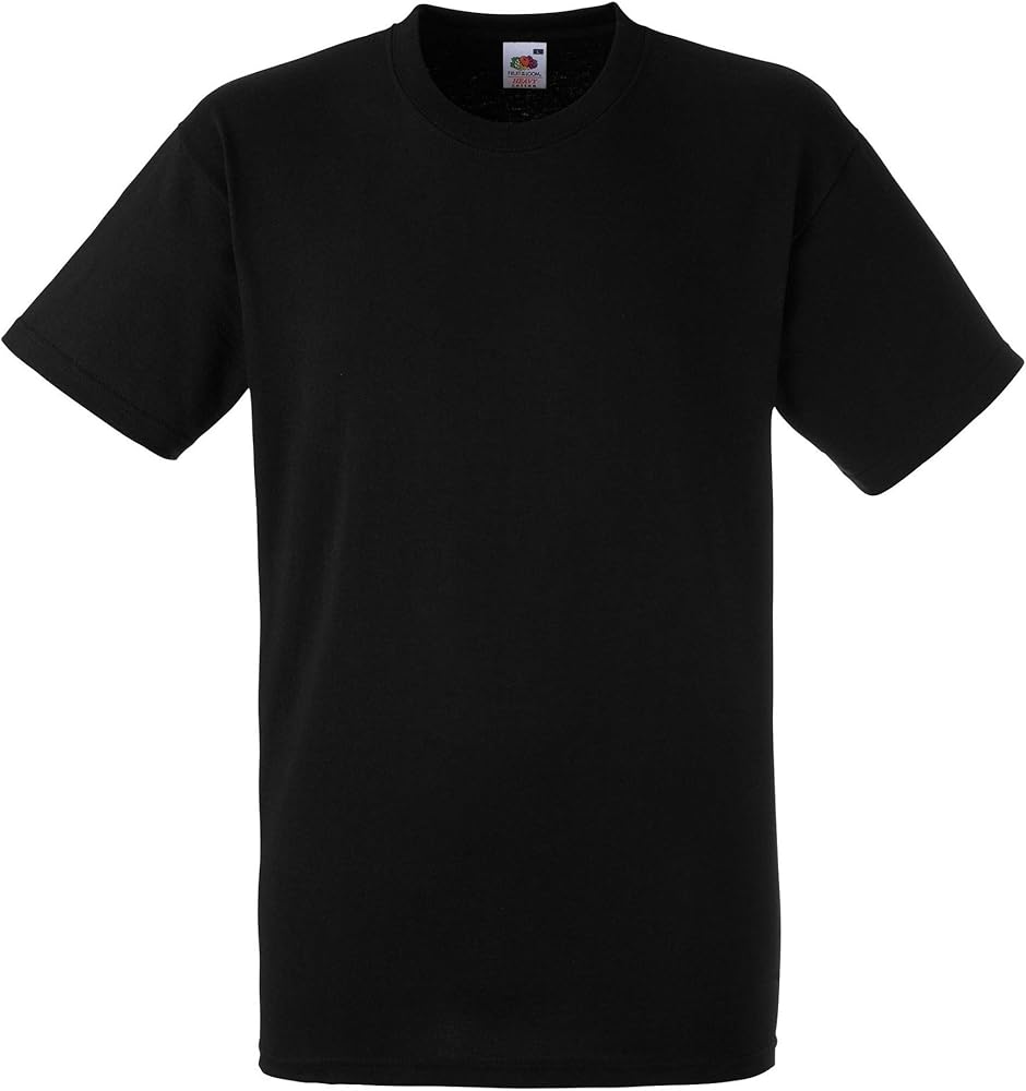 Fruit of the Loom Mens Heavy Weight Belcoro Cotton Short Sleeve T-Shirt (XXL) (Black)