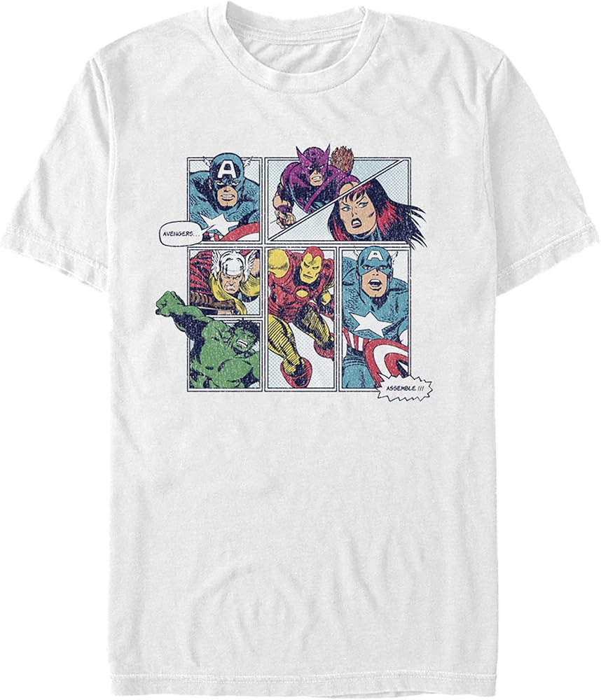 Marvel Men's Avengers Assemble, White, Large