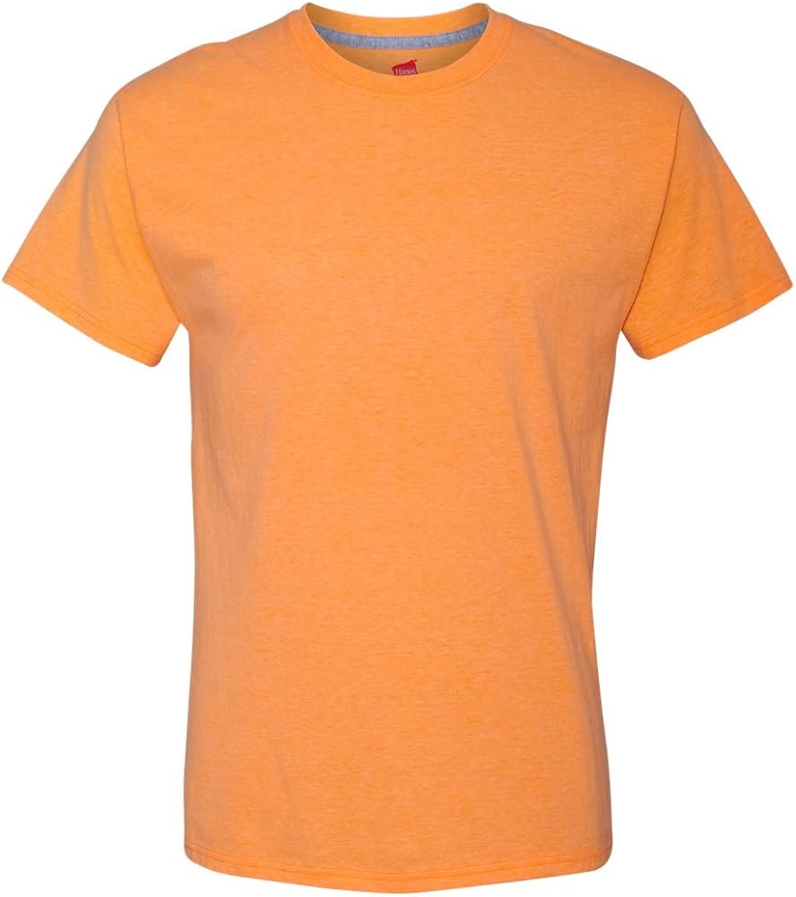 Hanes Men's X-Temp Performance T-Shirt ,Neon Orange Heather ,Small