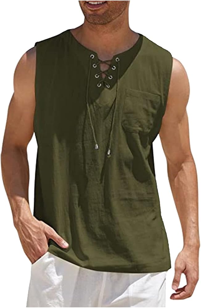 Mens Tank Tops Sleeveless Shirts for Men Heavyweight Beach Shirts Tank Top for Men