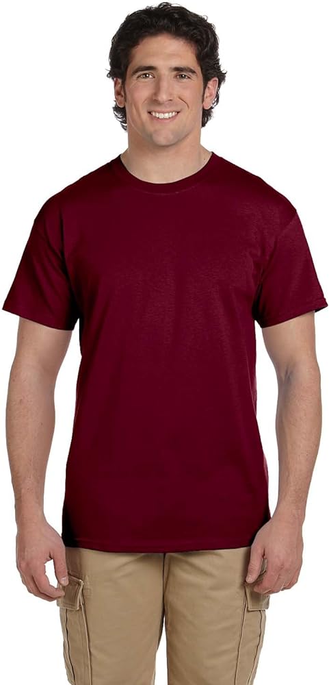 Fruit of the Loom mens 5 oz. 100% Heavy Cotton HD T-Shirt(3931)-MAROON-4XL