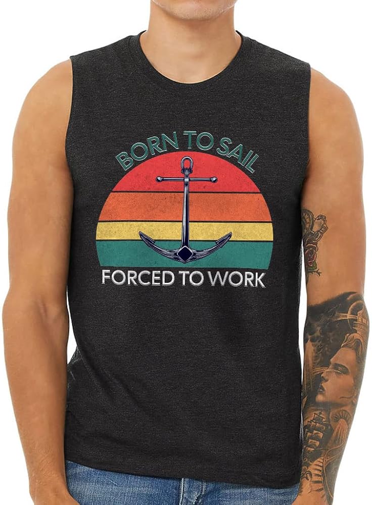 Born to Sale Forced to Work Men's Muscle Tank - Cool Quote Men's Sleeveless T-Shirt - Illustration Tank