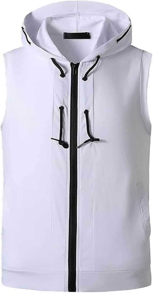 NP Summer Sports Sleeveless T-Shirt Men's Hooded Men's Hoodie White