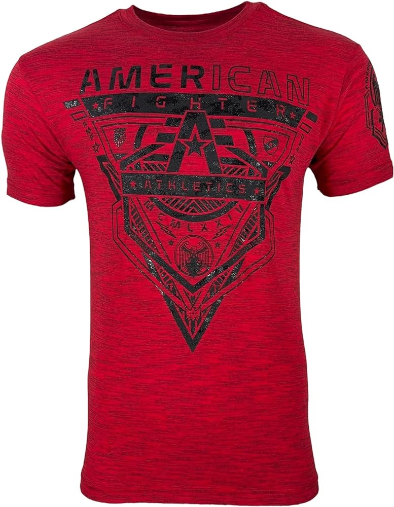 American Fighter Men's T-Shirt CRESTLINE Crew Neck Red