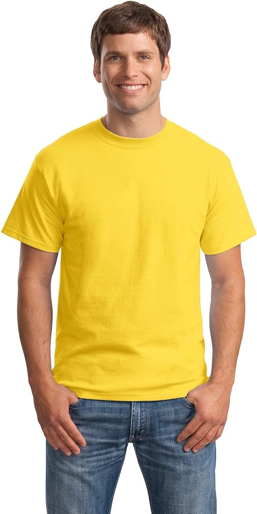 Hanes Mens TAGLESS BEEFY Super Heavy Weight T-shirt (XL) (Yellow)