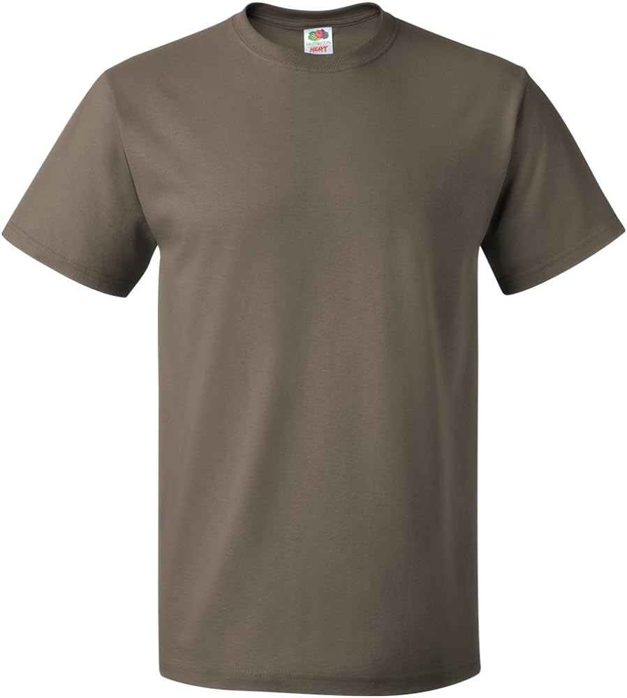 Fruit of the Loom mens 5 oz. 100% Heavy Cotton HD T-Shirt(3931)-SAFARI-L-6PK