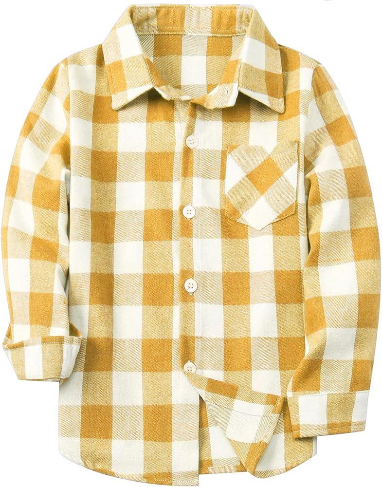 SANGTREE Mens & Boys Plaid Shirt Long Sleeve Button Down Flannel Shirts, US 3 Months - Adult 9XL