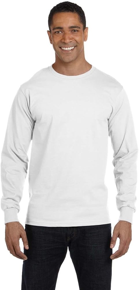 Hanes Men's ComfortSoft Heavyweight Long Sleeve T-Shirt ,White,2XL