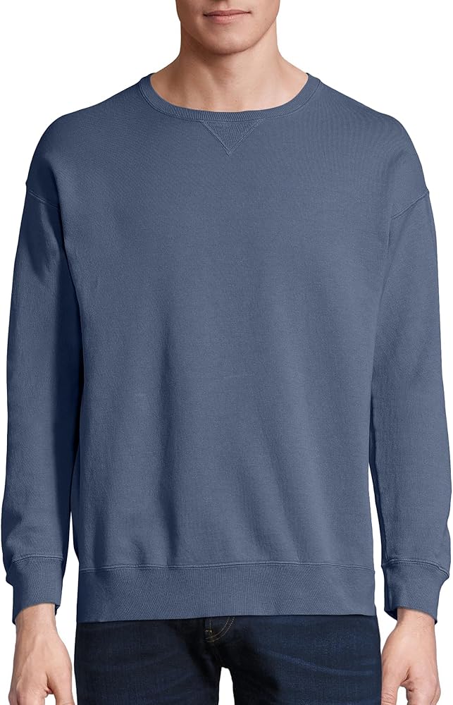 Hanes Originals Fleece, Garment Dyed Pullover, Crewneck Sweatshirts for Men