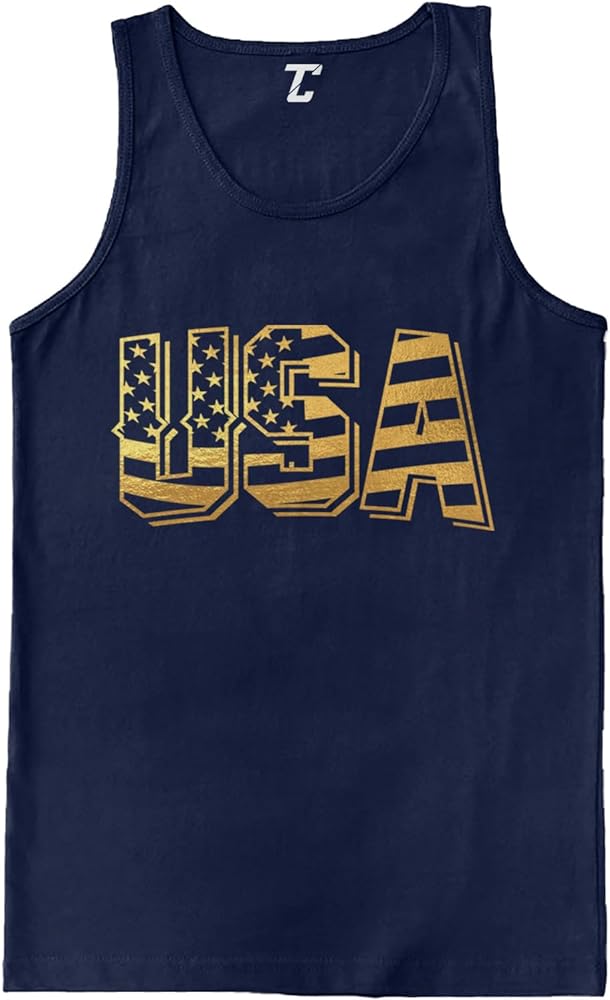 USA - Retro American Flag Stars & Stripes Men's Tank Top