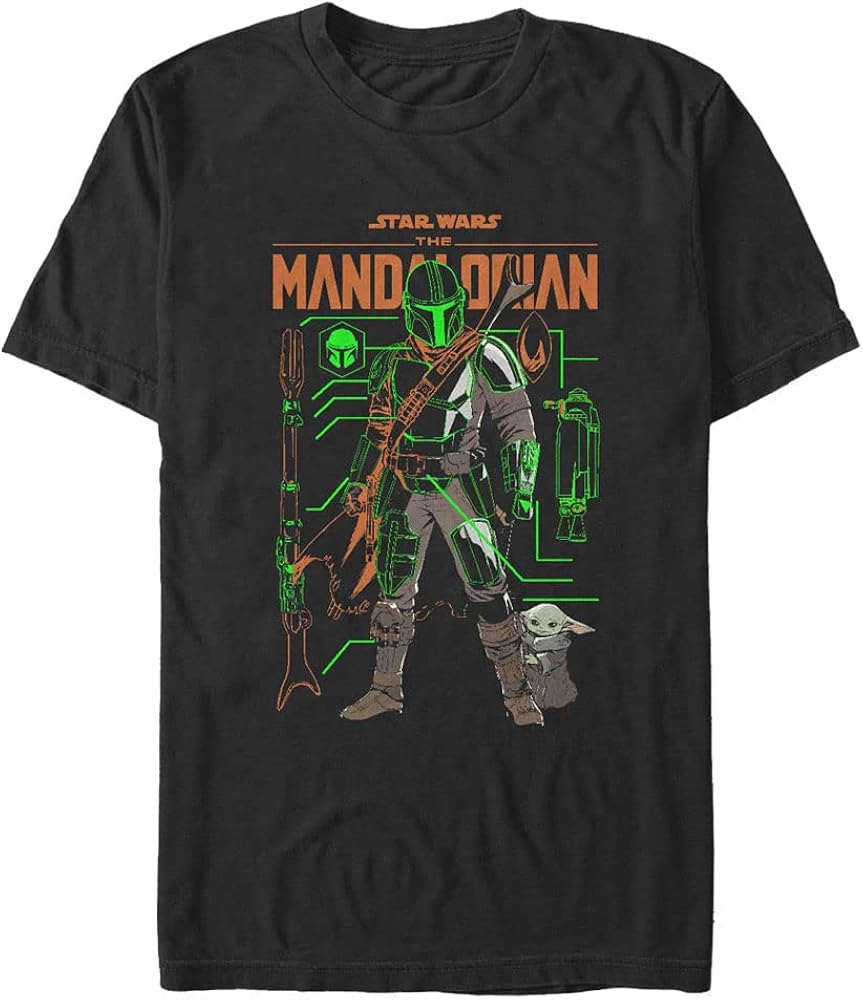 STAR WARS Mandalorian Schemed Up Men's Tops Short Sleeve Tee Shirt