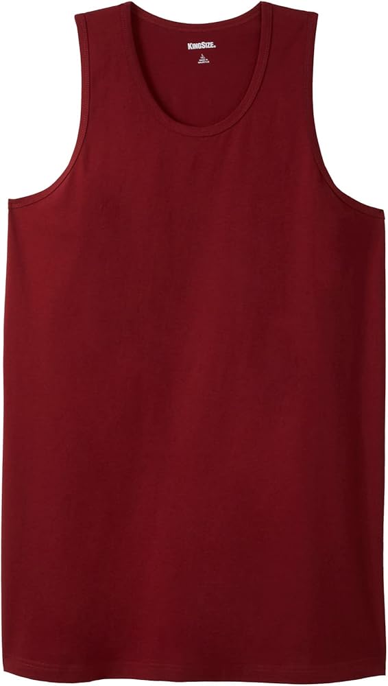 KingSize Men's Big & Tall Shrink-Less Lightweight Longer-Length Tank - 9XL, Red