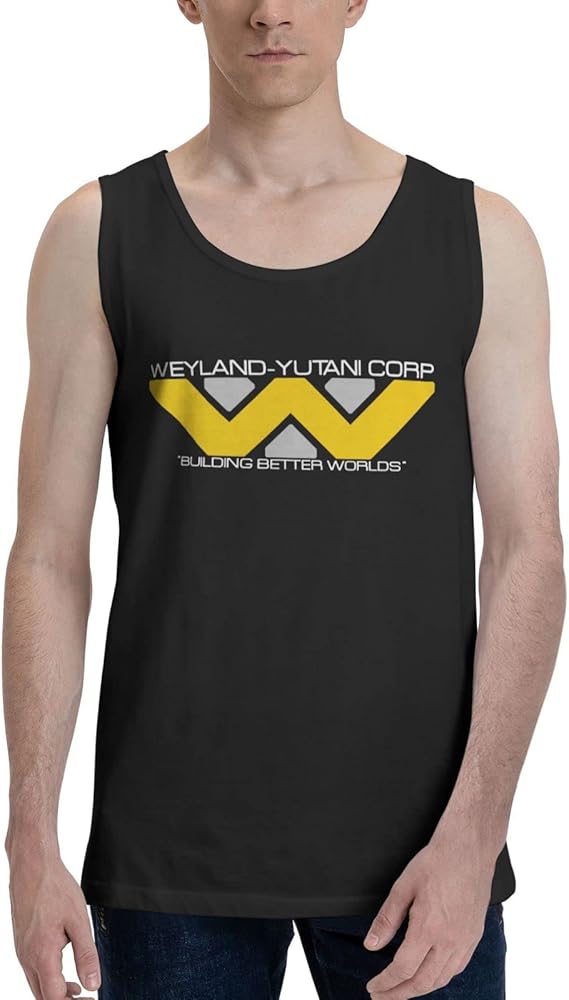 GHBC Weyland Yutani Corp Tank Top Shirt Sleeveless Round Neck T Shirt Man's Cotton Shirt Black