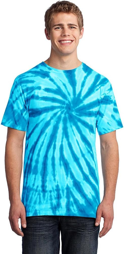 Port & Company Mens Essential Tie-Dye Tee, Medium, Turquoise