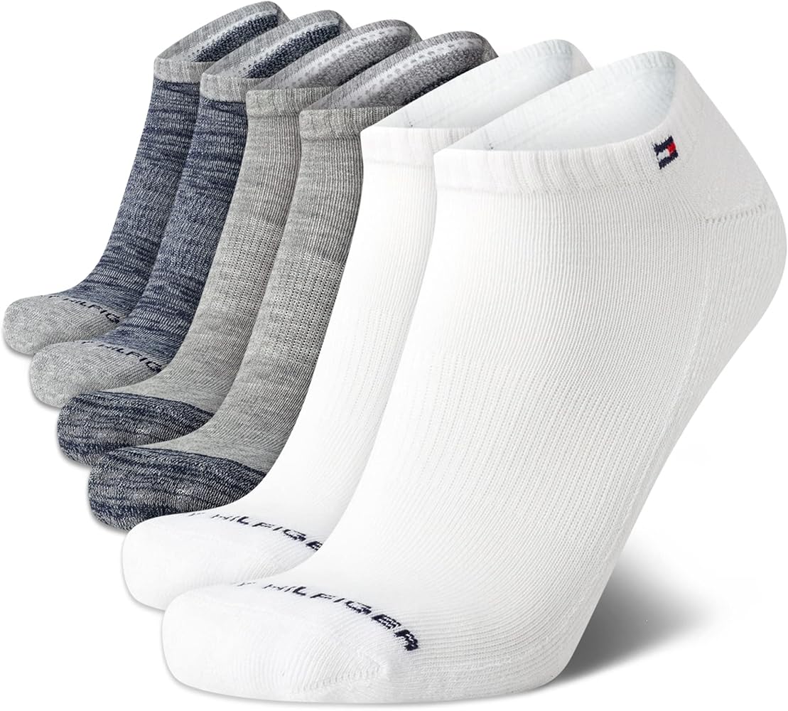 Tommy Hilfiger Men's Athletic Socks - Cushion No Show Ankle Socks (6 Pack)