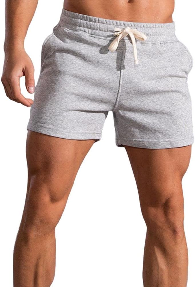 Men's 3" Short Slim Fitted Gym Workout Sweat Running Exercise Athletic Lounge Shorts