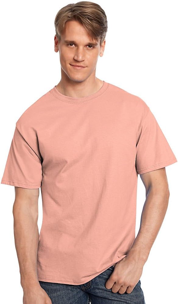 Hanes Tagless Men`s T-Shirt -, 5250, M, Candy Orange