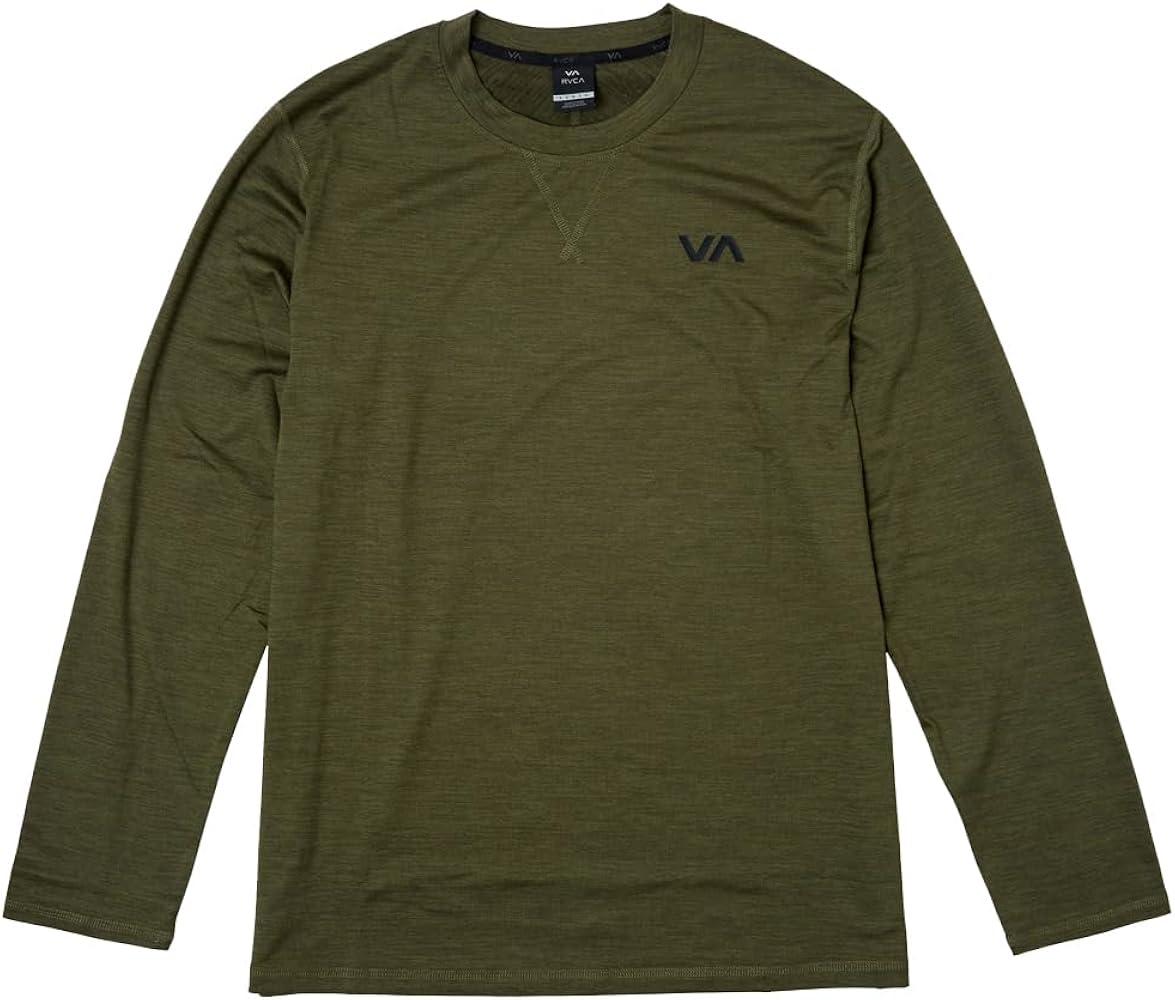 RVCA Mens Sport Long Sleeve Athletic Breathable Crewneck Tee