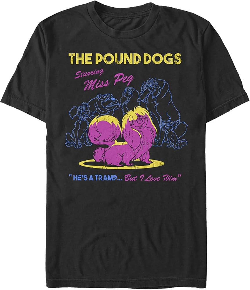 Disney Lady and The Tramp Miss Peg Men's Tops Short Sleeve Tee Shirt