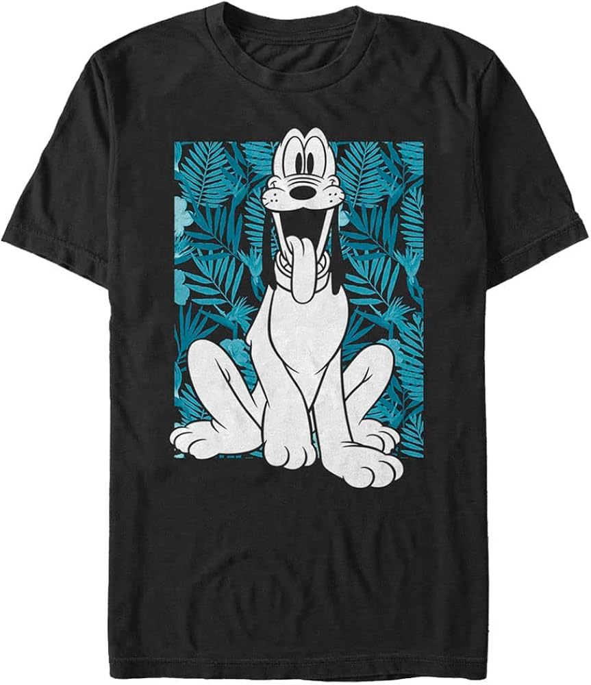 Disney Big & Tall Classic Mickey Pluto Thirty Men's Tops Short Sleeve Tee Shirt, Black, 4X-Large