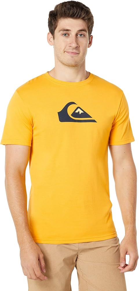 Quiksilver Men's Comp Logo Tee Shirt, Golden Rod, Large