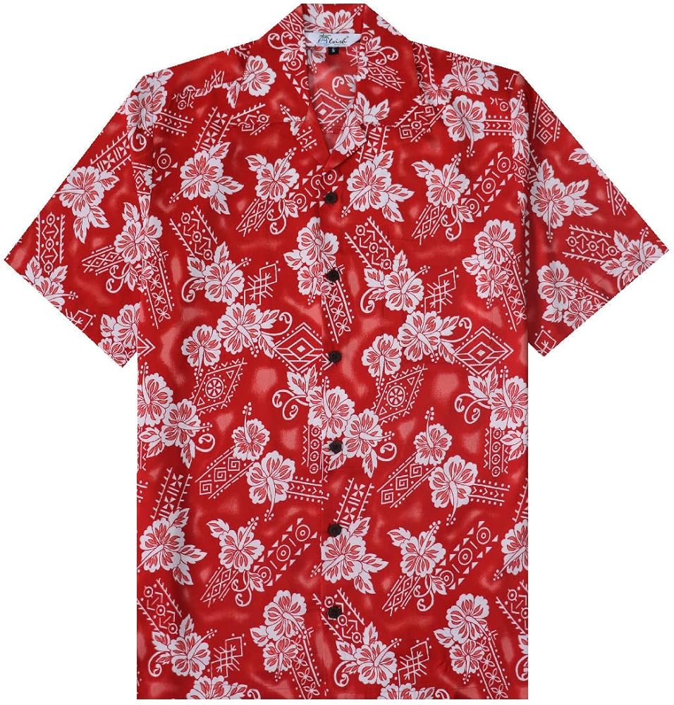 Men's Hawaiian Shirts Short Sleeve Button Down Casual Beach Aloha Shirt