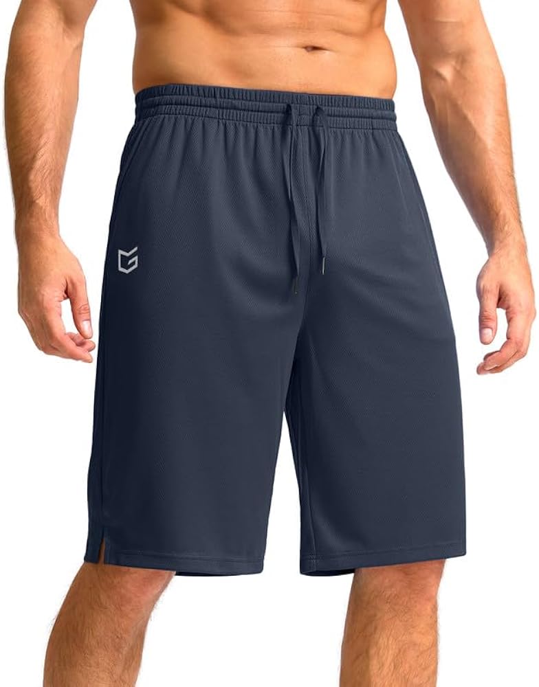 G Gradual Men's Athletic Shorts with Pockets 11" Long Basketball Shorts Lightweight Quick Dry Gym Workout Shorts for Men