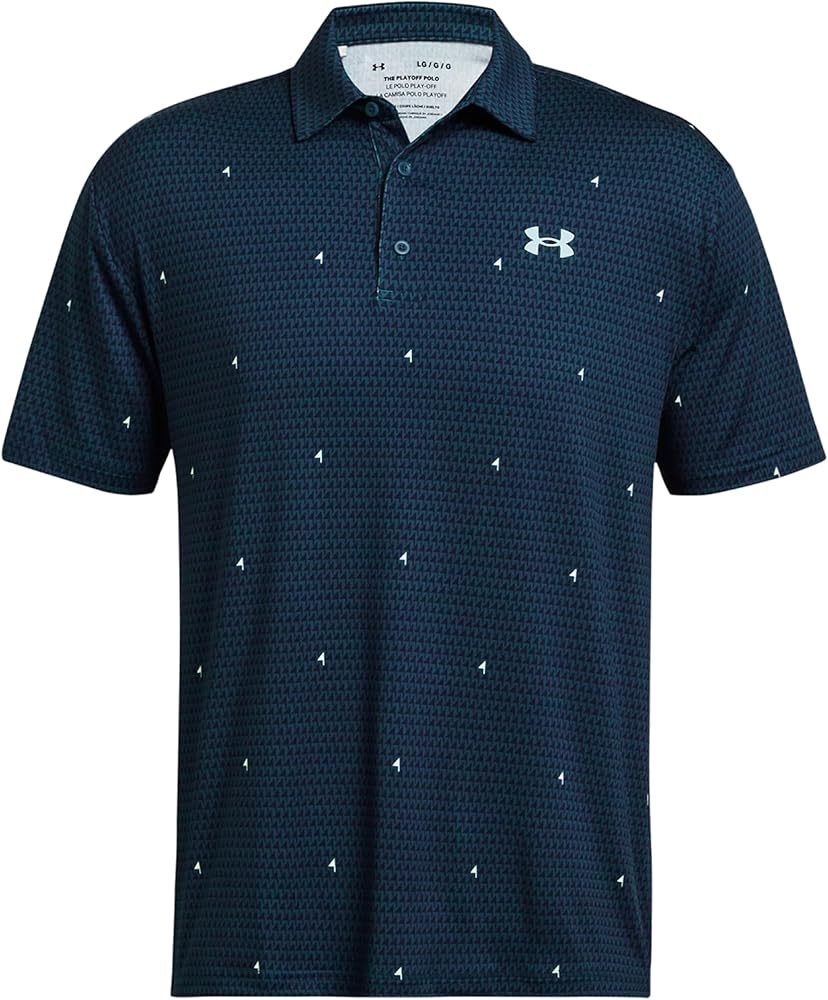 Under Armour Men's UA Playoff 2.0 Printed Polo (US, Alpha, X-Large, Regular, Regular, Petrol Blue/Academy/Fuse Teal - 437)