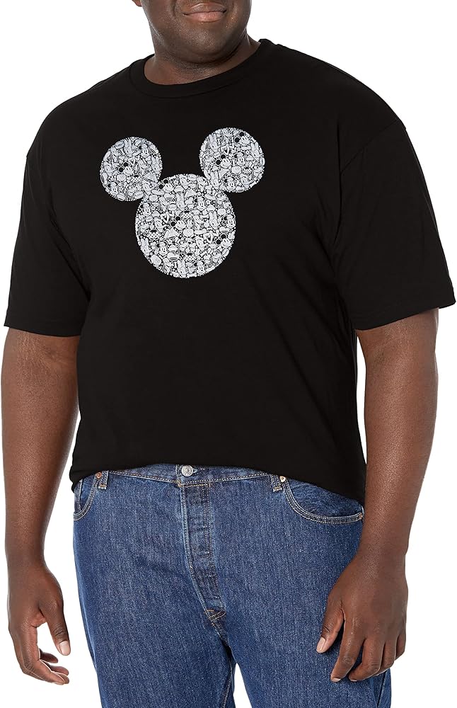 Disney Big & Tall Classic Mickey Icons Fill Men's Tops Short Sleeve Tee Shirt