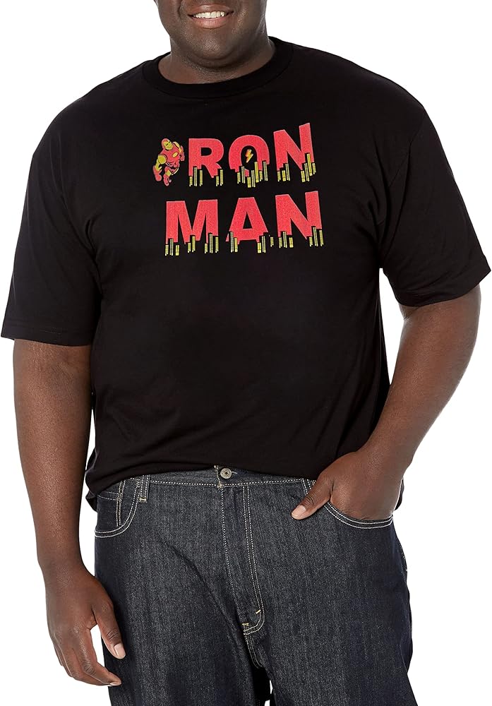 Marvel Big & Tall Classic Halftone Ironman Men's Tops Short Sleeve Tee Shirt