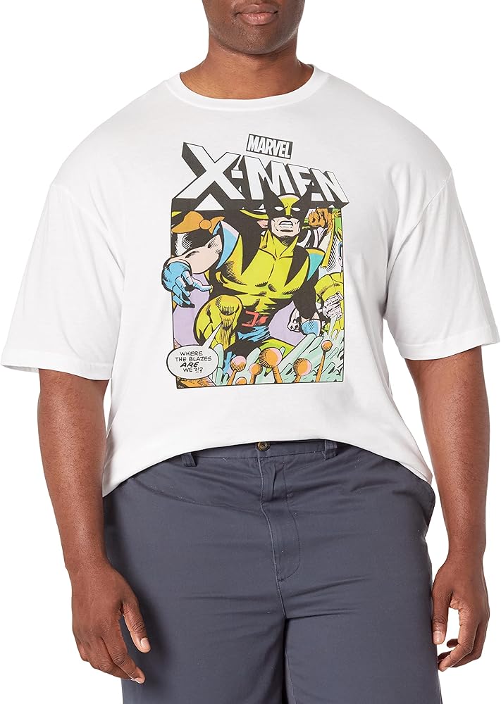 Marvel Big & Tall Classic C Strip Wolverine Men's Tops Short Sleeve Tee Shirt