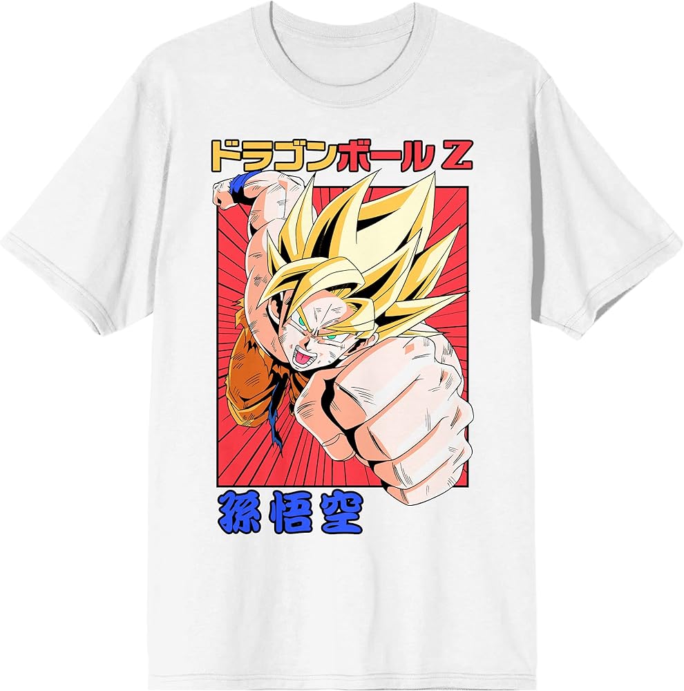 Dragon Ball Z Super Saiyan Goku Kanji Men's White Graphic Tee